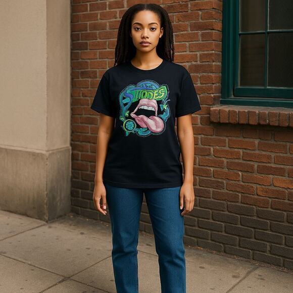 The Rolling Stones Black T-Shirt Some Girls Graphic Womens L Multicolor Rock - Picture 3 of 7